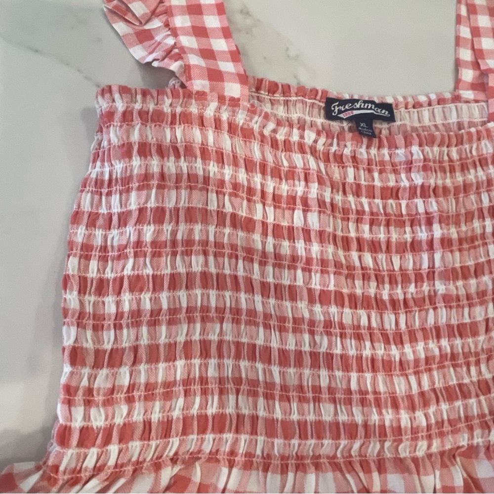 Women’s Light Red & White Gingham Top - Picture 3 of 12